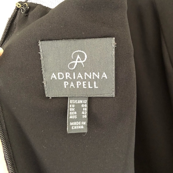 Adriana Papell laced blue and black dress 12 - Picture 7 of 7